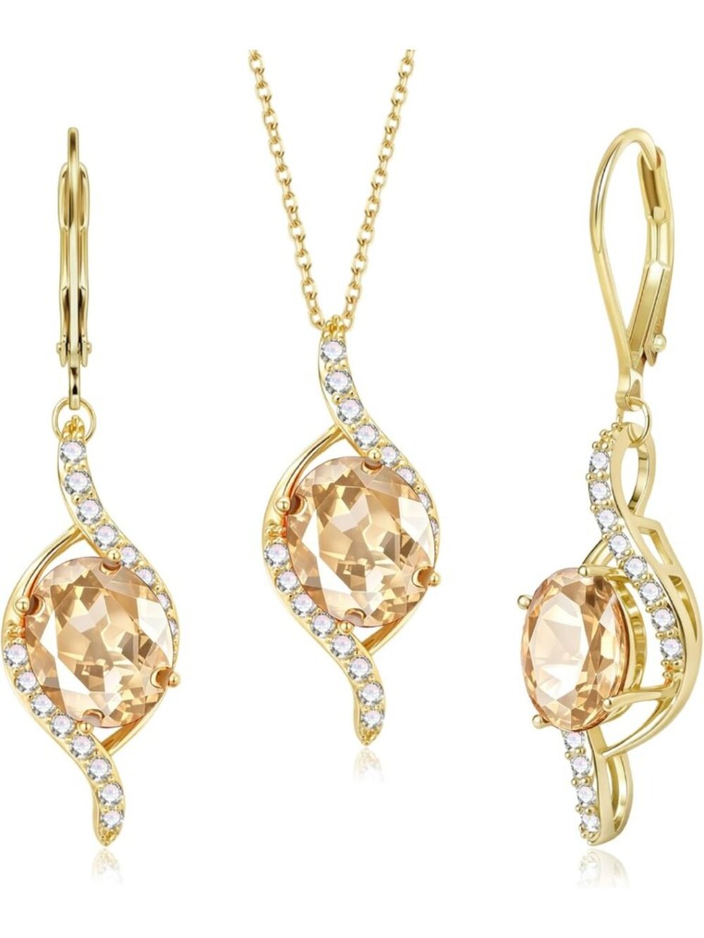 Elegant Twisted Crystal Jewelry Set for Women - Stunning Austrian Design